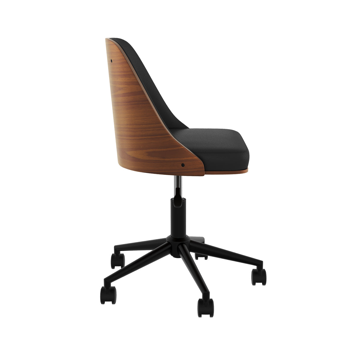 chaise de bureau confortable noire en cuir synthetique adelmar