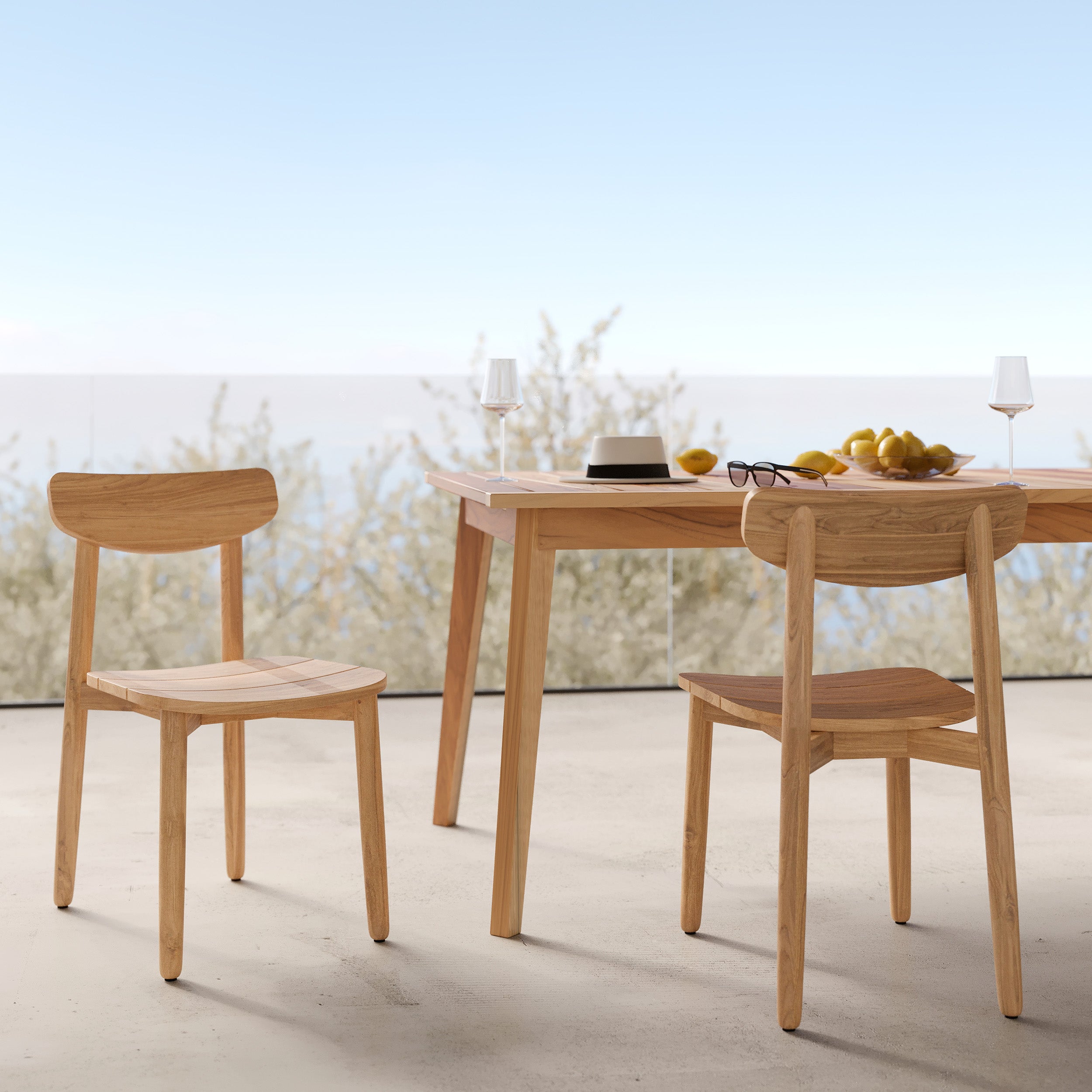 chaise de jardin bois de teck recycle lot de 2 lufy rdv deco