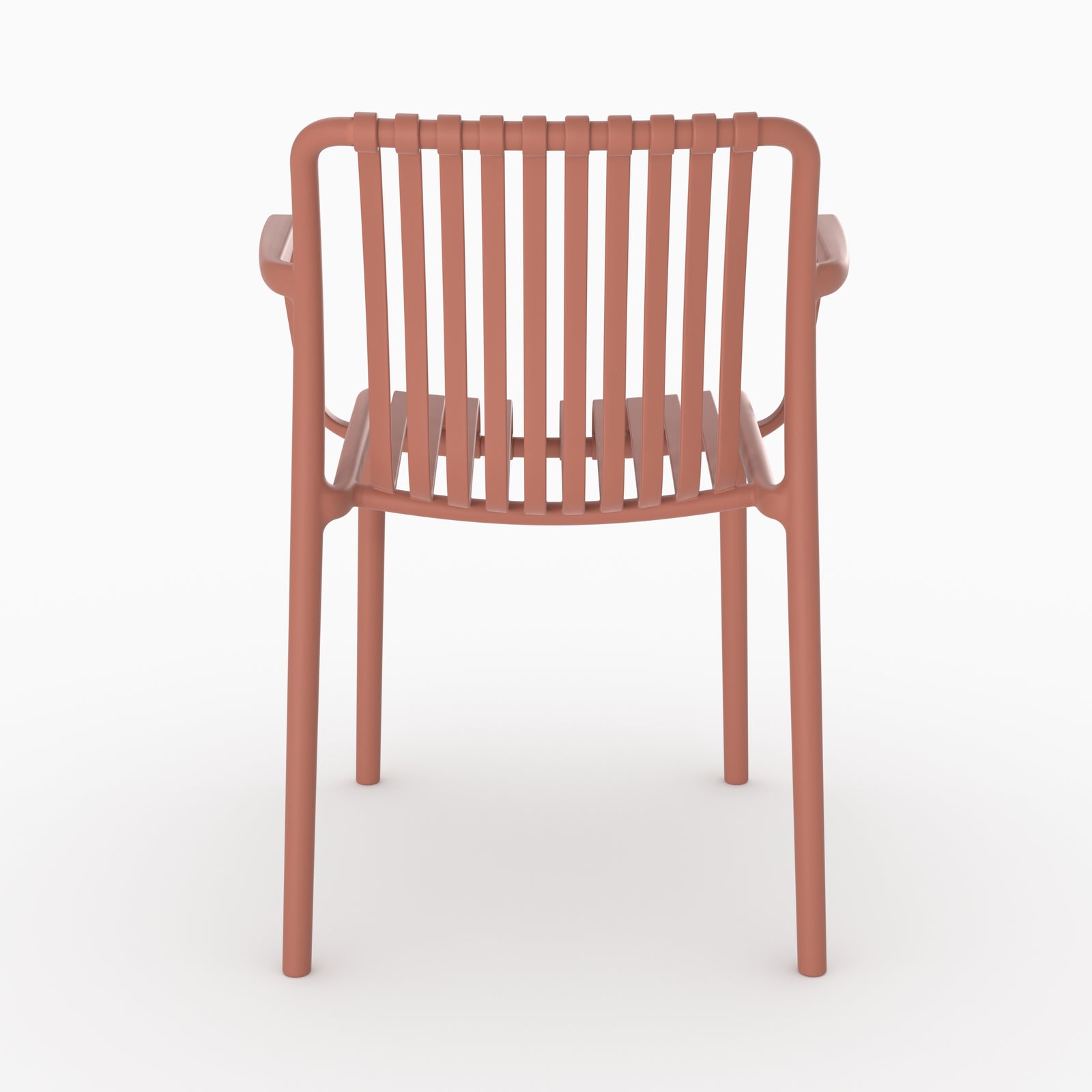 Chaise de jardin Ivy terracotta vue directe accoudoirs