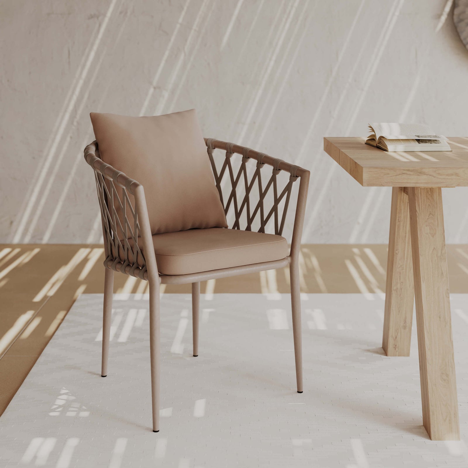 Chaise de jardin métal taupe dulcy