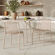 Chaise de jardin plastique beige Duli