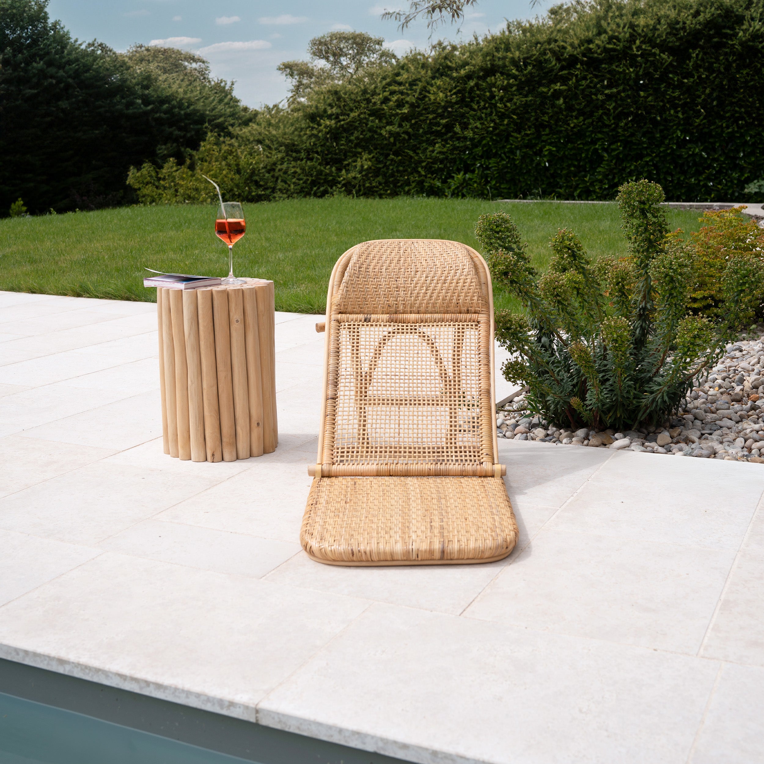 chaise de plage pliable favignana rotin