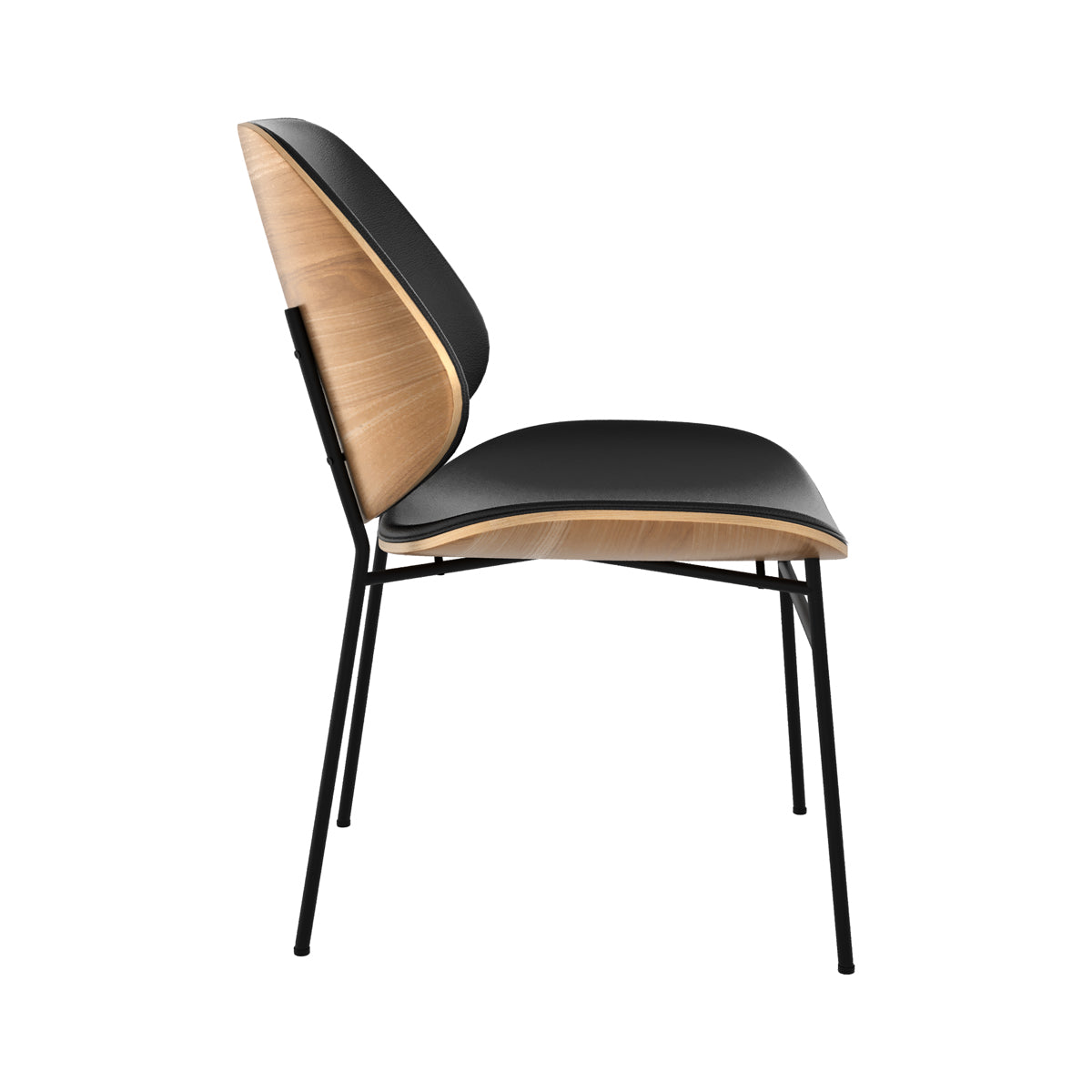 sedia di design e confortevole in legno chiaro e sintetico Hector