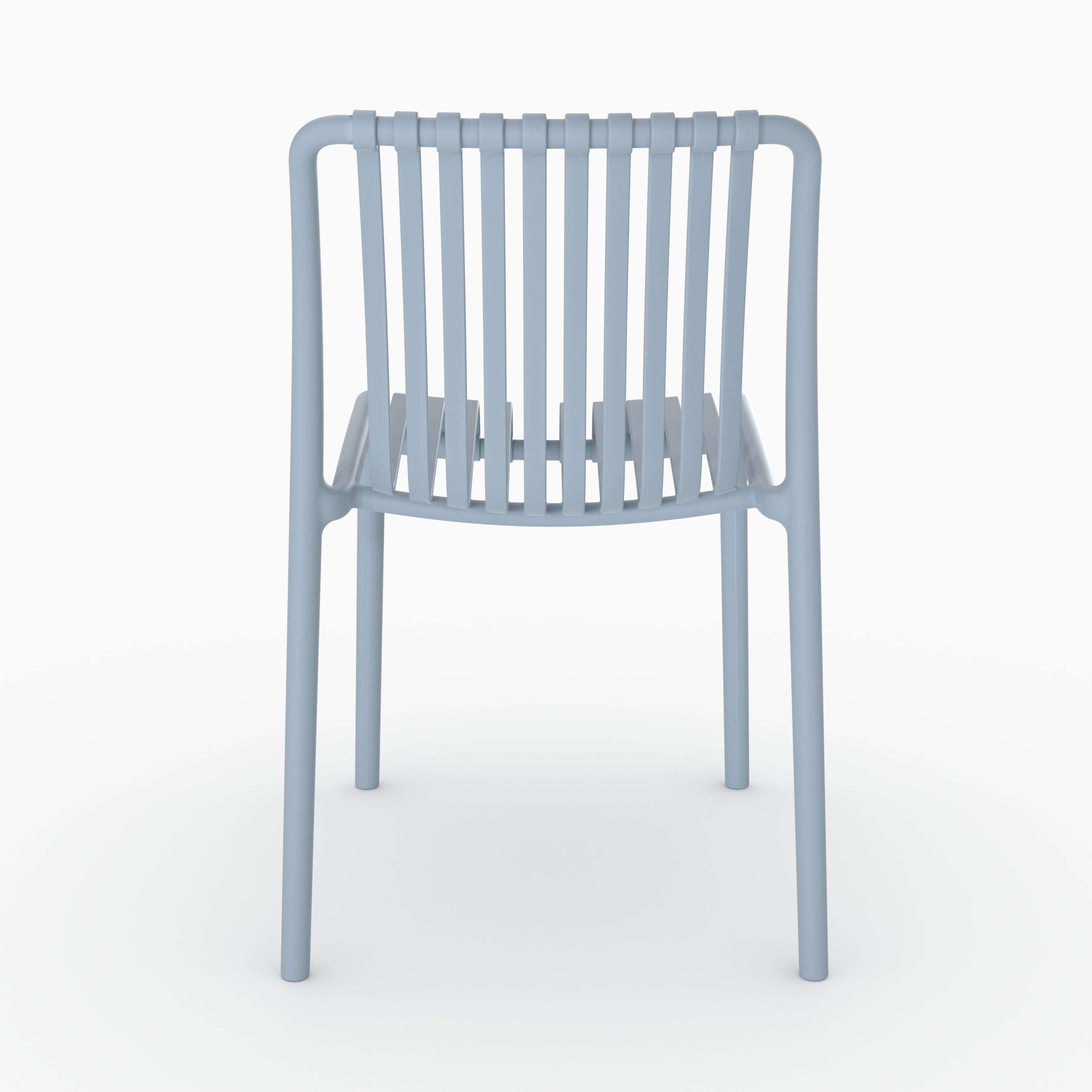 Chaise Duli plastique bleu ciel empilable vue arrière dos