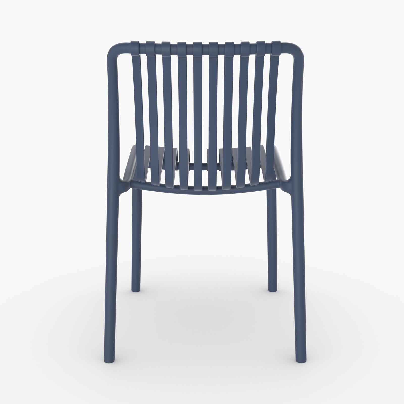 Chaise Duli plastique bleu foncé empilable vue arrière dos