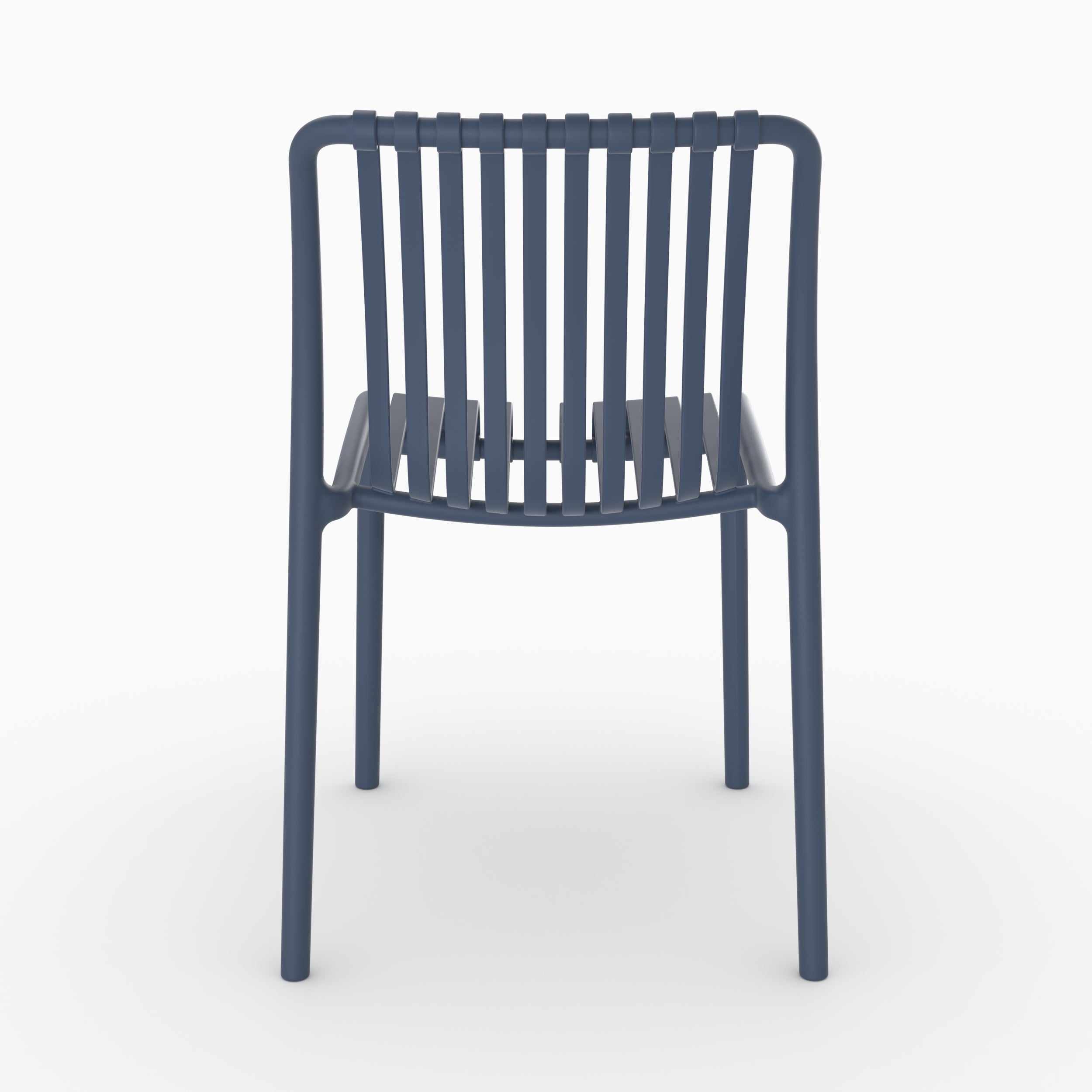 Chaise Duli plastique bleu foncé empilable vue arrière dos