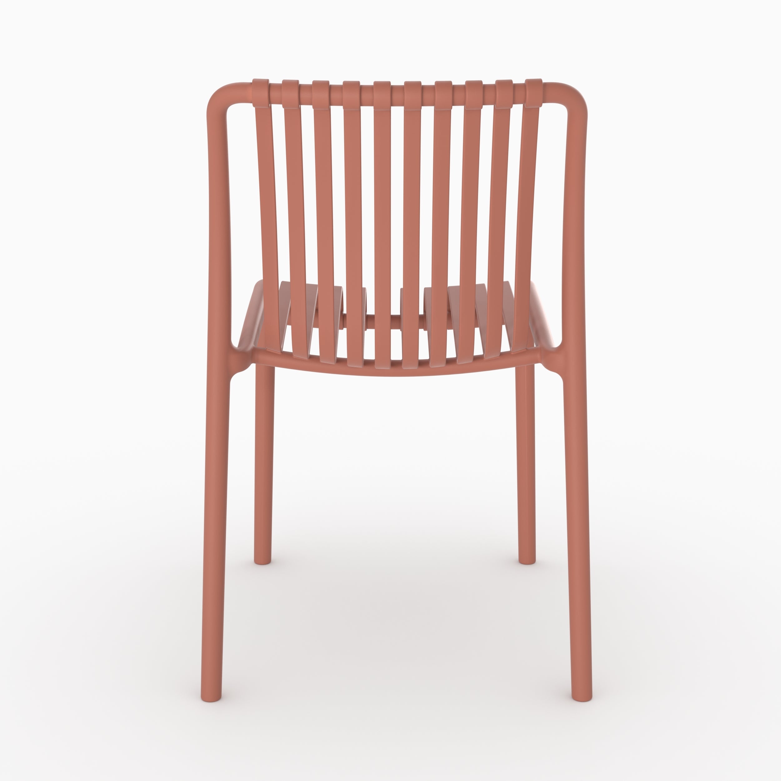 Chaise Duli plastique terracotta empilable vue arrière dos