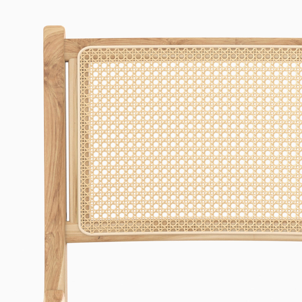 sedia duo in legno di teak e rattan kyla