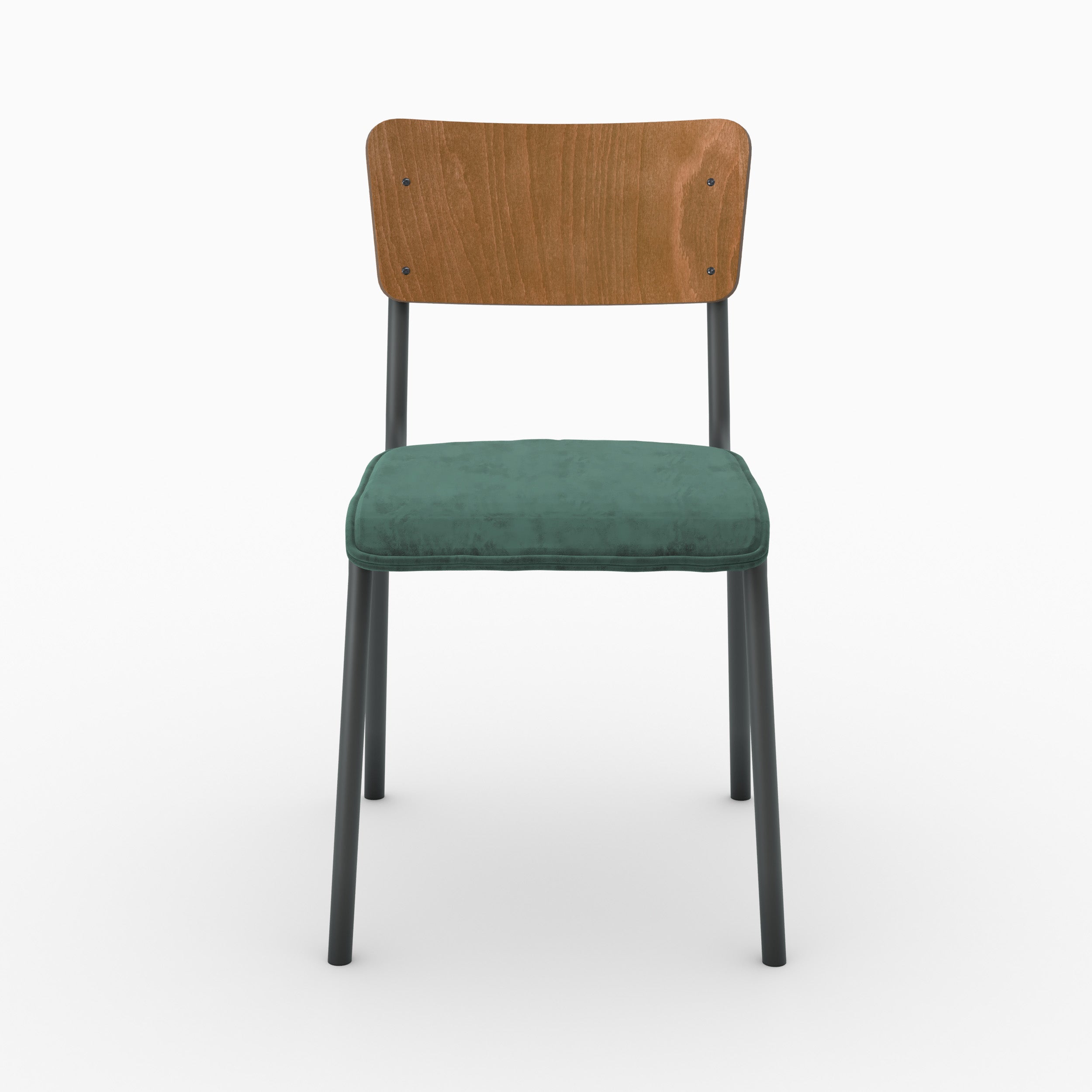 Chaise Nico en velours vert (lot de 2)