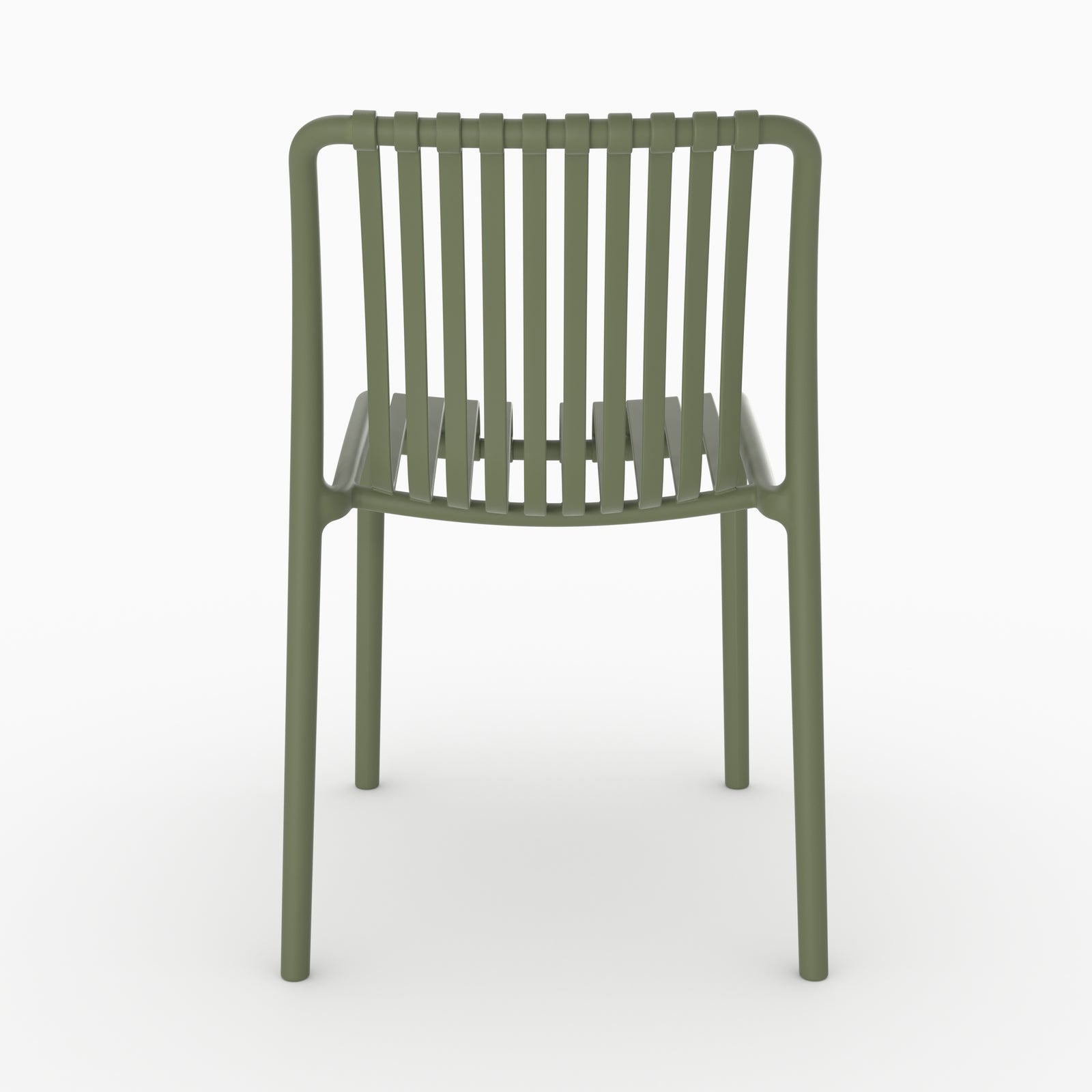 Chaise empilable Duli jardin plastique vert kaki face