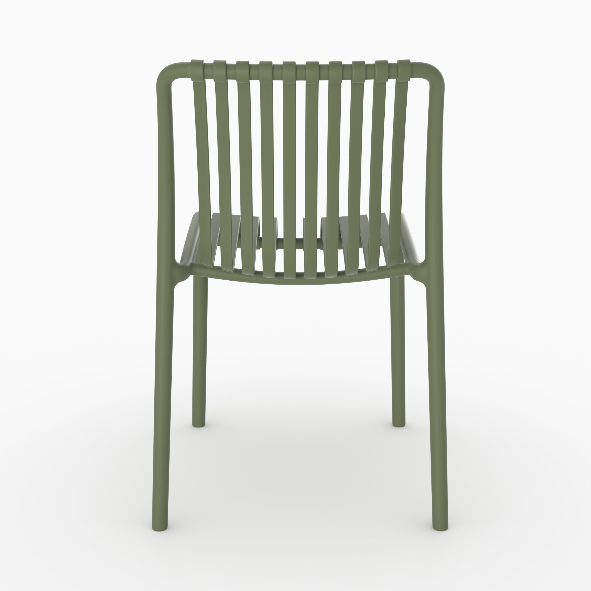 Chaise empilable Duli jardin plastique vert kaki face