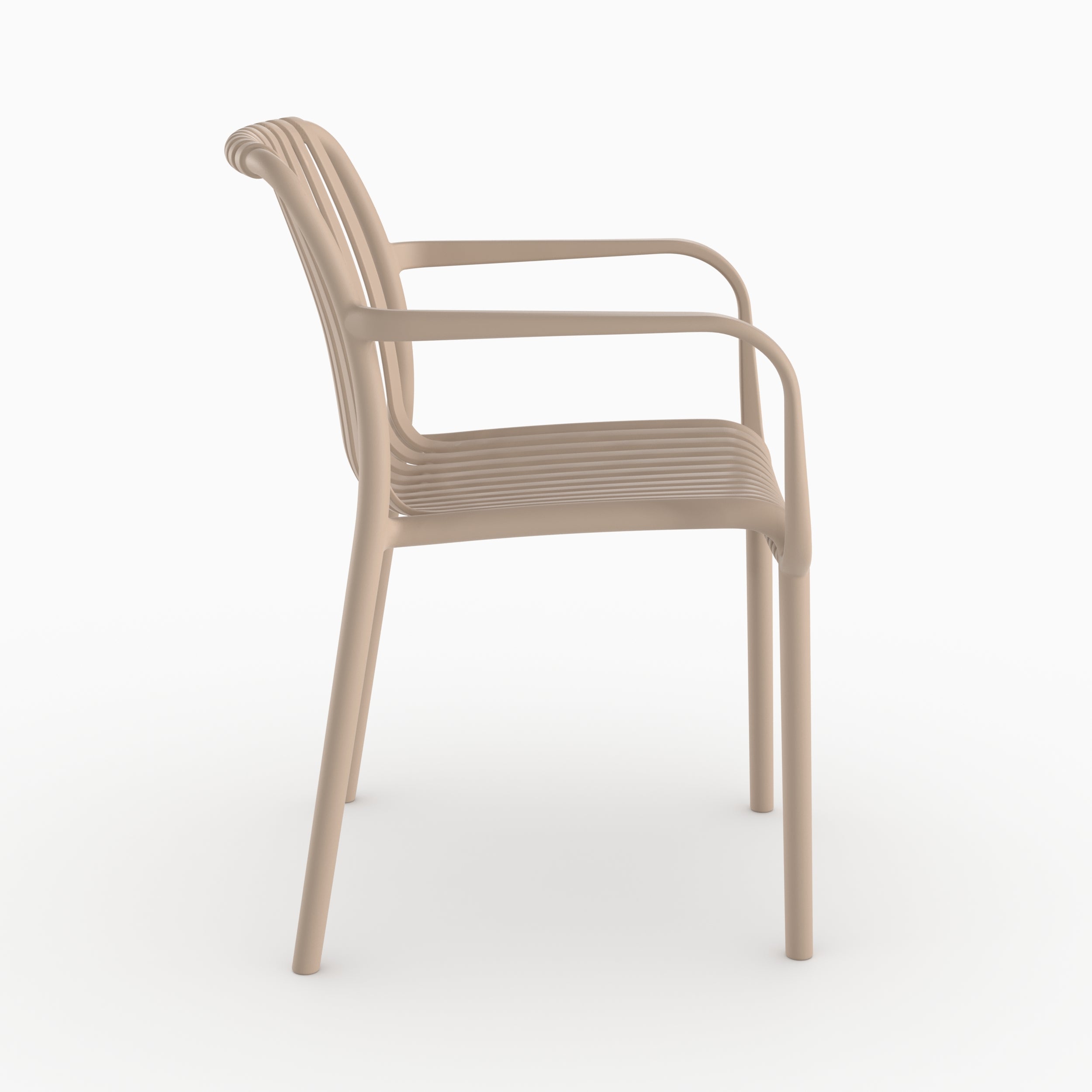 Chaise empilable Ivy plastique beige vue profil