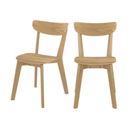 sedia in legno chiaro tabata set di 2