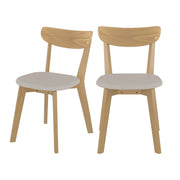 sedia in legno chiaro tabata tessuto beige doppio