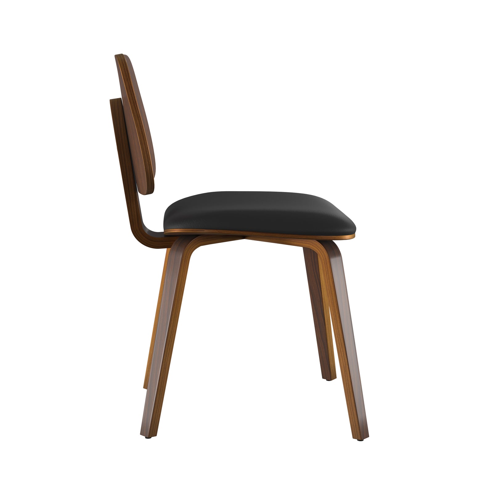 sedia in legno di noce tessuto nero flow