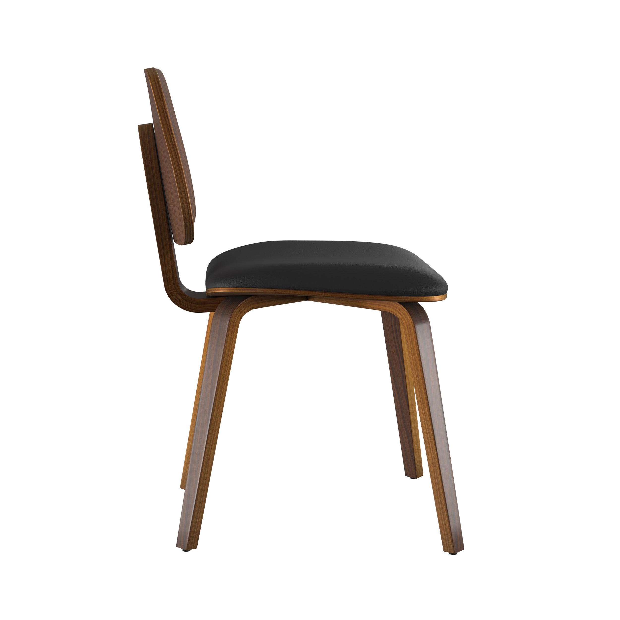 sedia in legno di noce tessuto nero flow