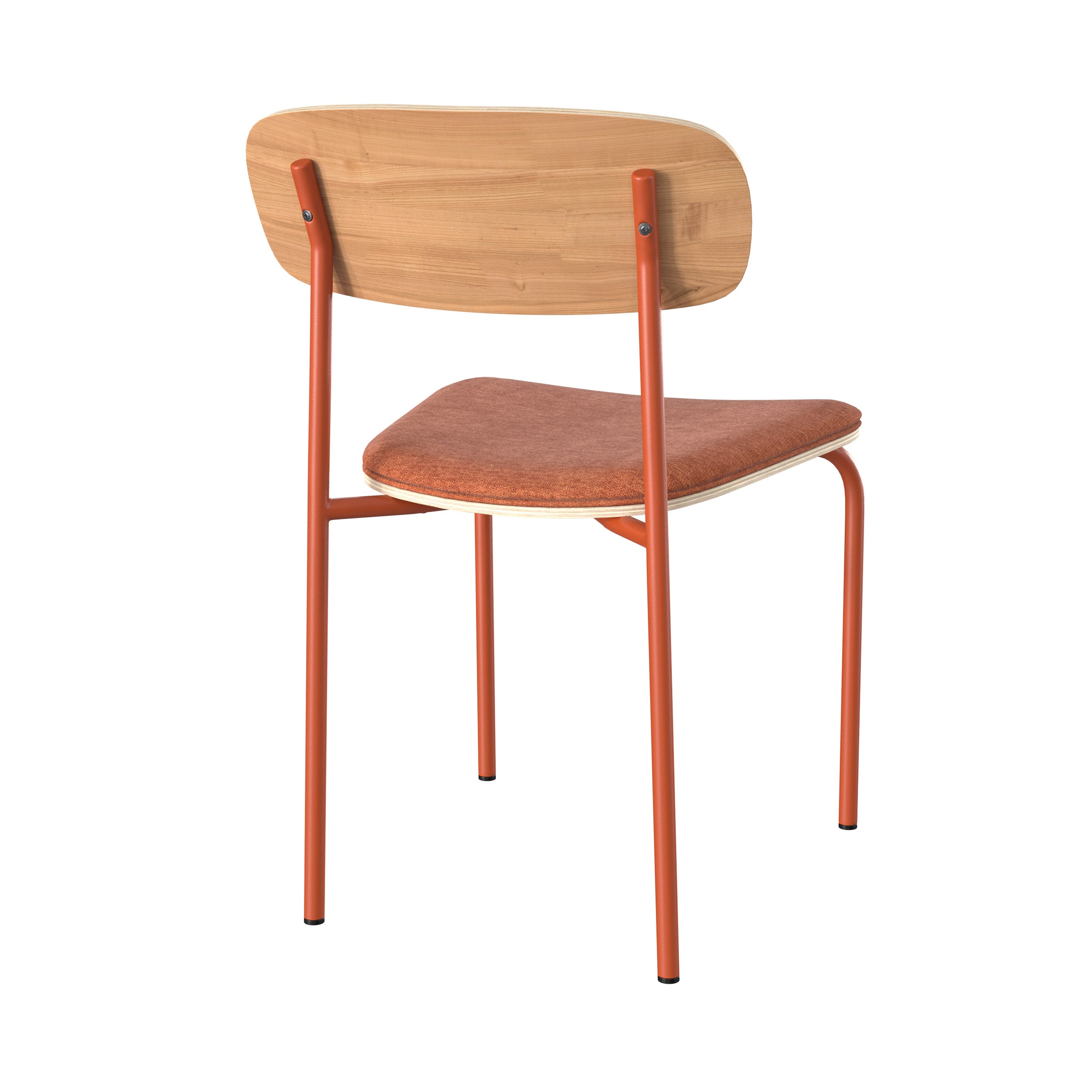 sedia in legno e tessuto terracotta set di 2 louna