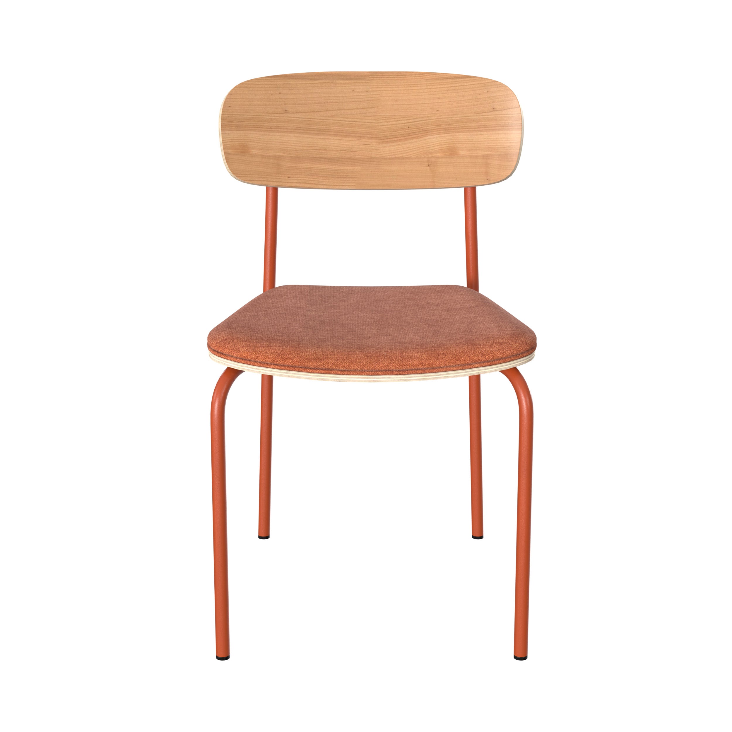 sedia in legno e tessuto terracotta louna set di 2