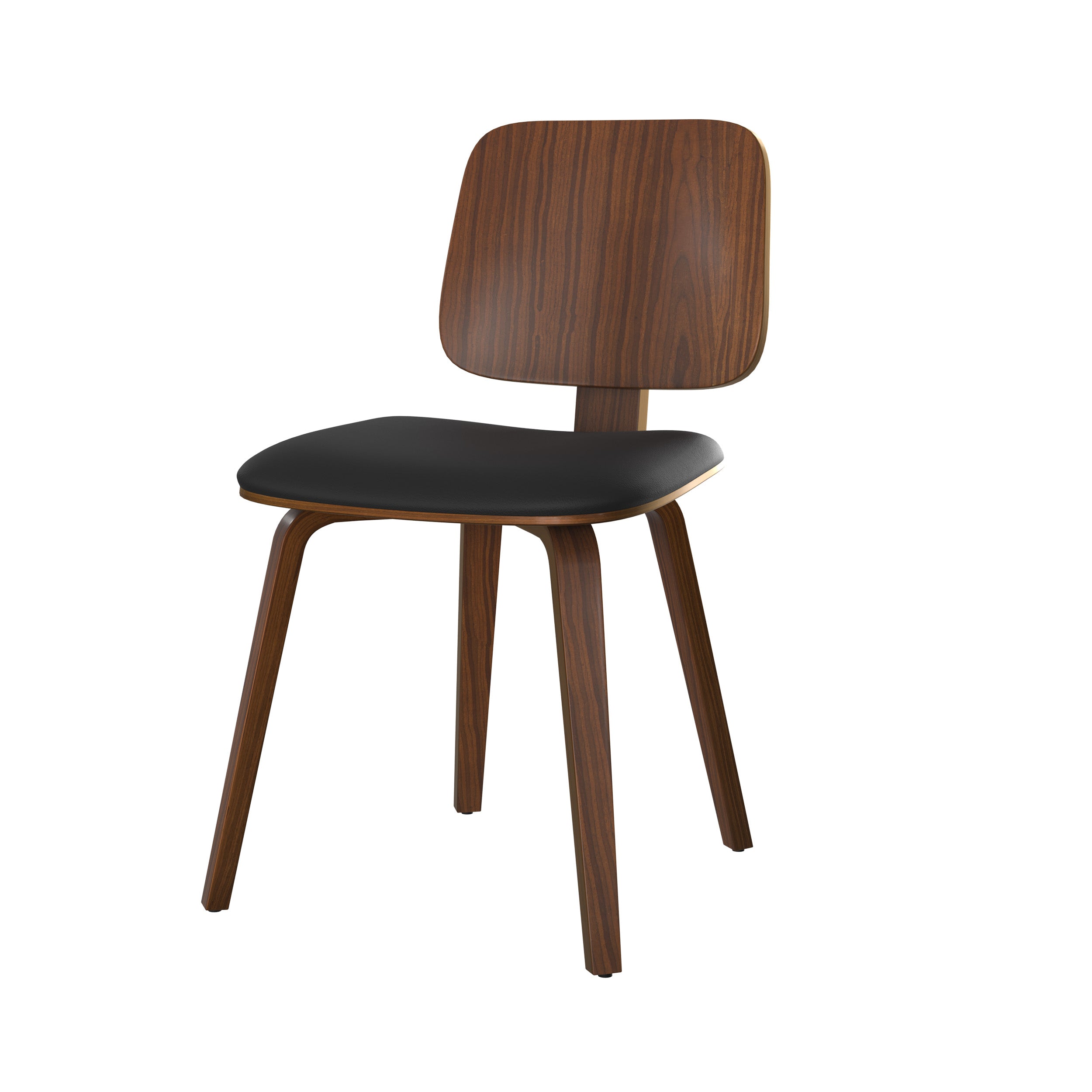 sedia in legno di noce flow con tessuto nero