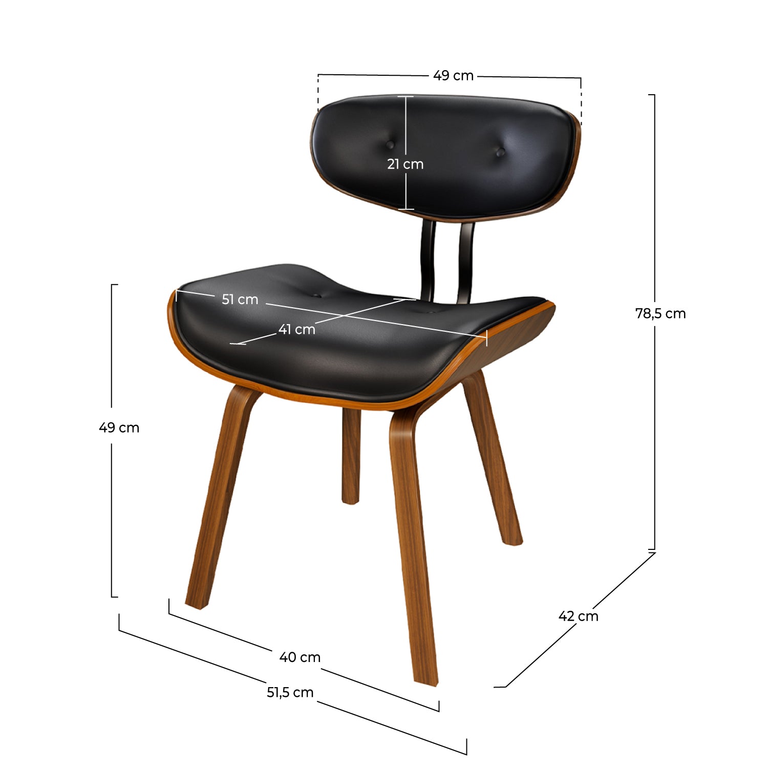 Chaise noire Pétrus