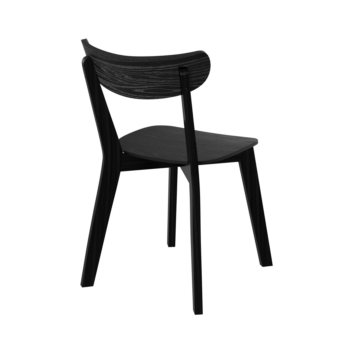 sedie in legno nero scandinave set di 2 tabata