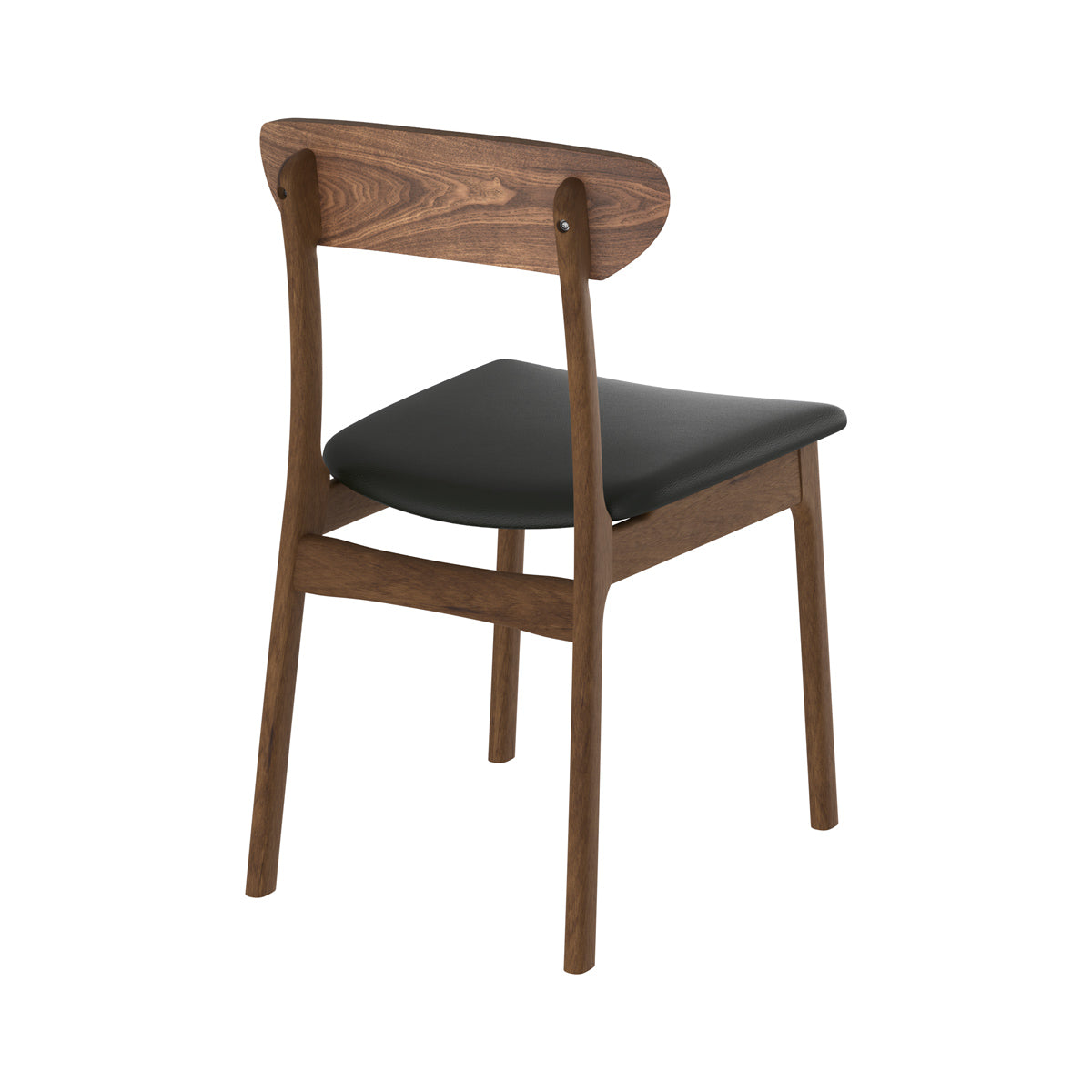 sedia in pelle sintetica e legno chiaro lana set di 2