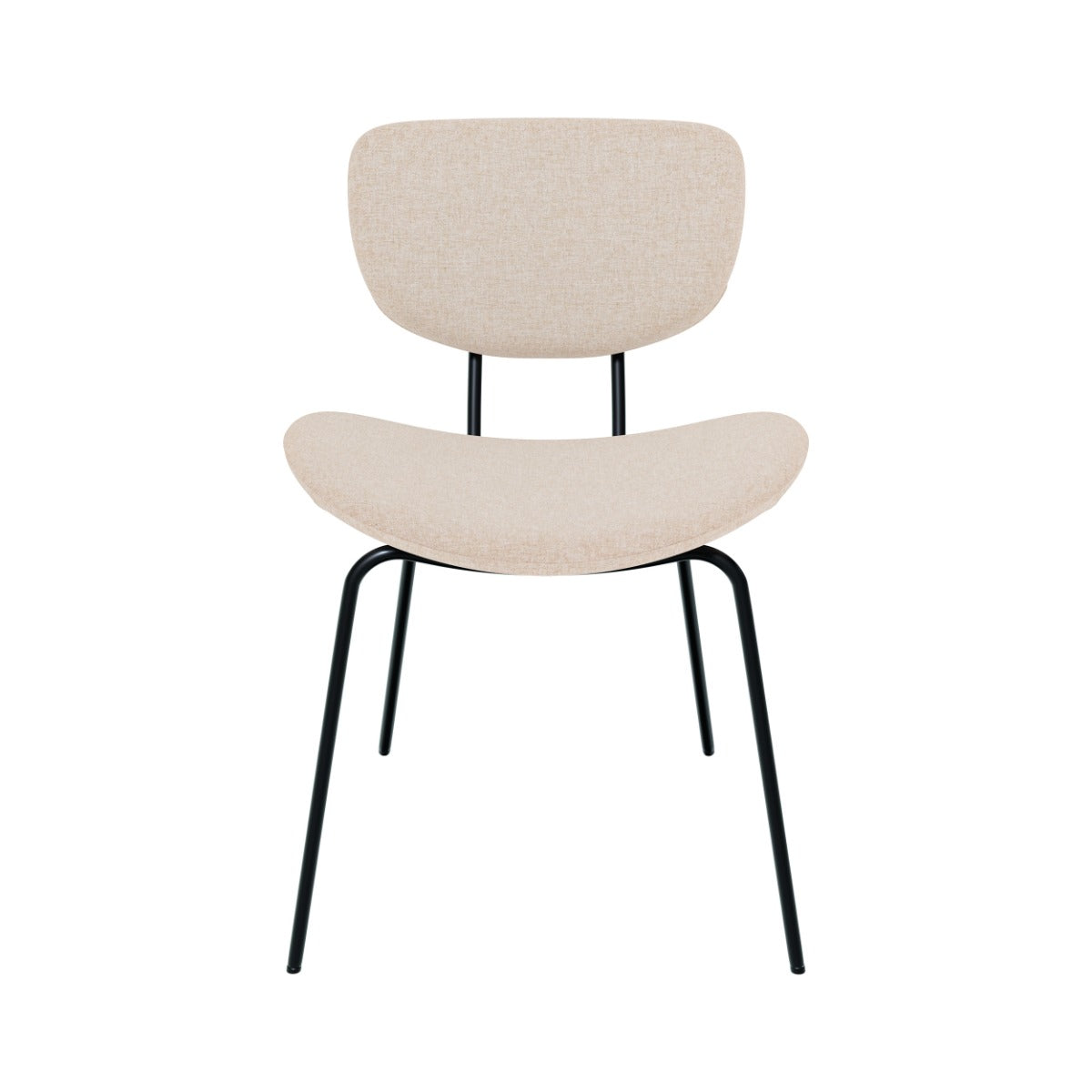 sedia in tessuto beige con gambe in metallo nero verger_1
