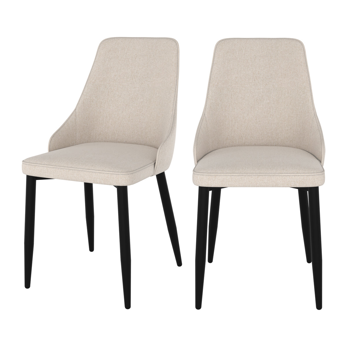 chaise en tissu beige pieds noir pipo