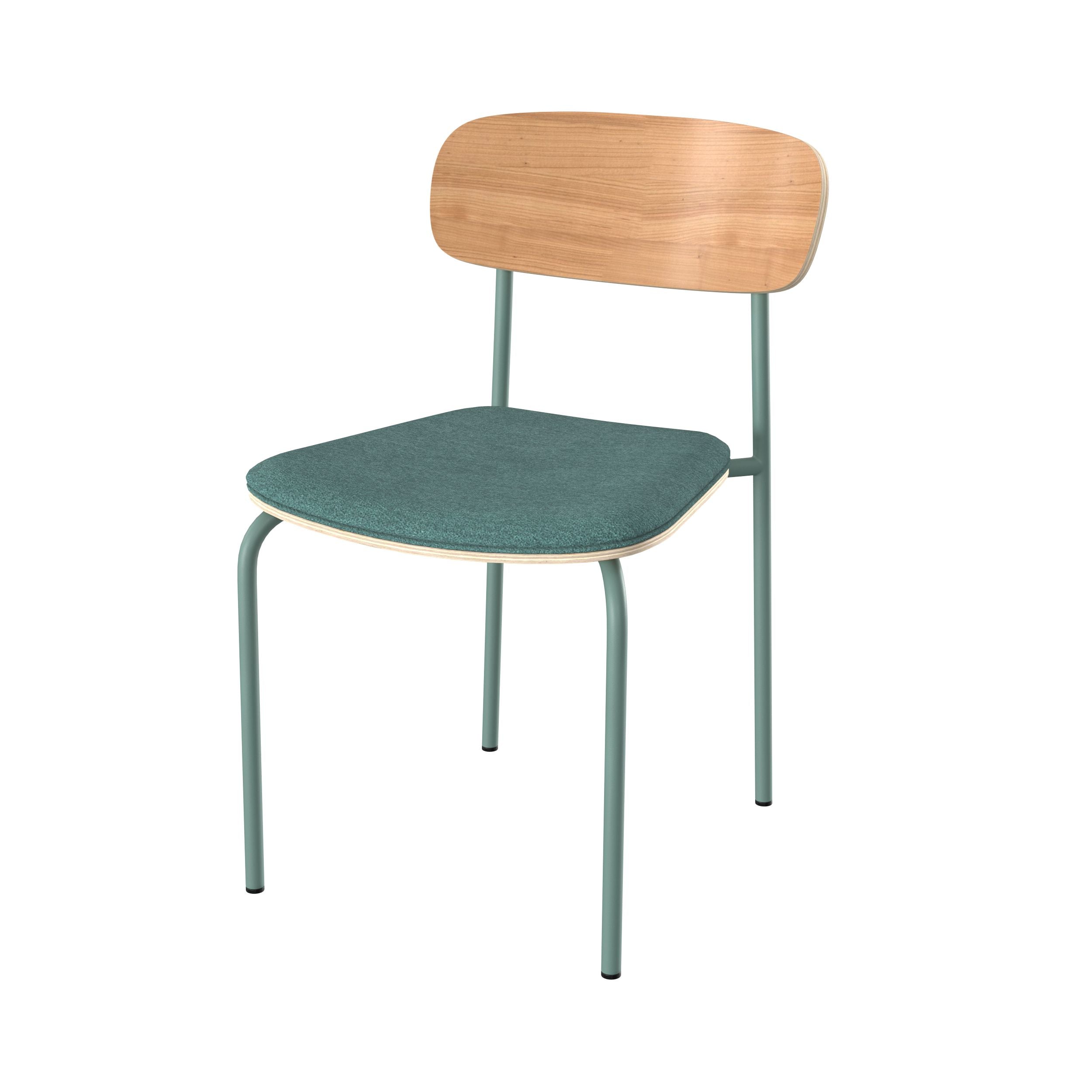 sedie in tessuto blu petrolio e legno set di 2 louna