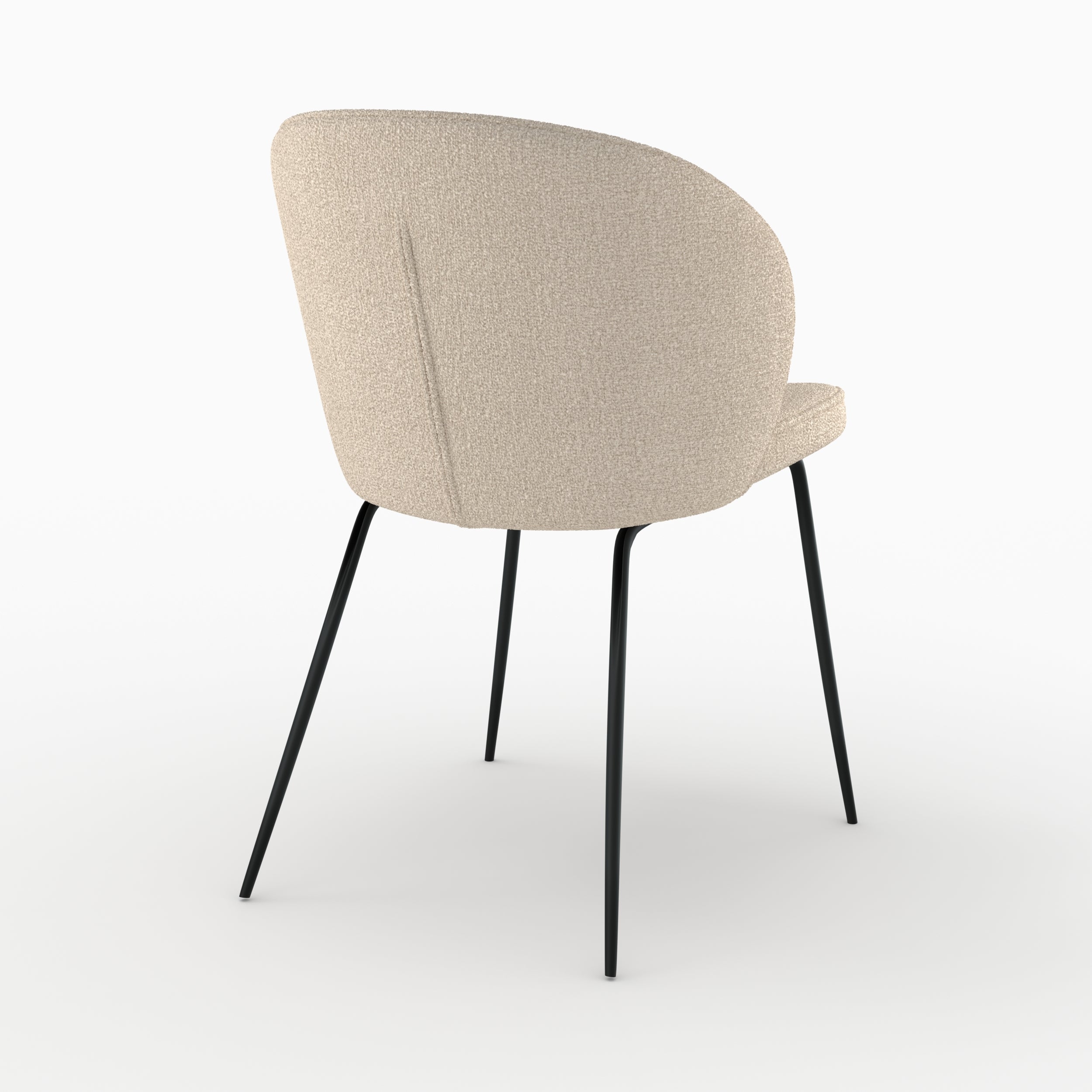 sedia in tessuto boucle beige gambe nere groom rdv deco