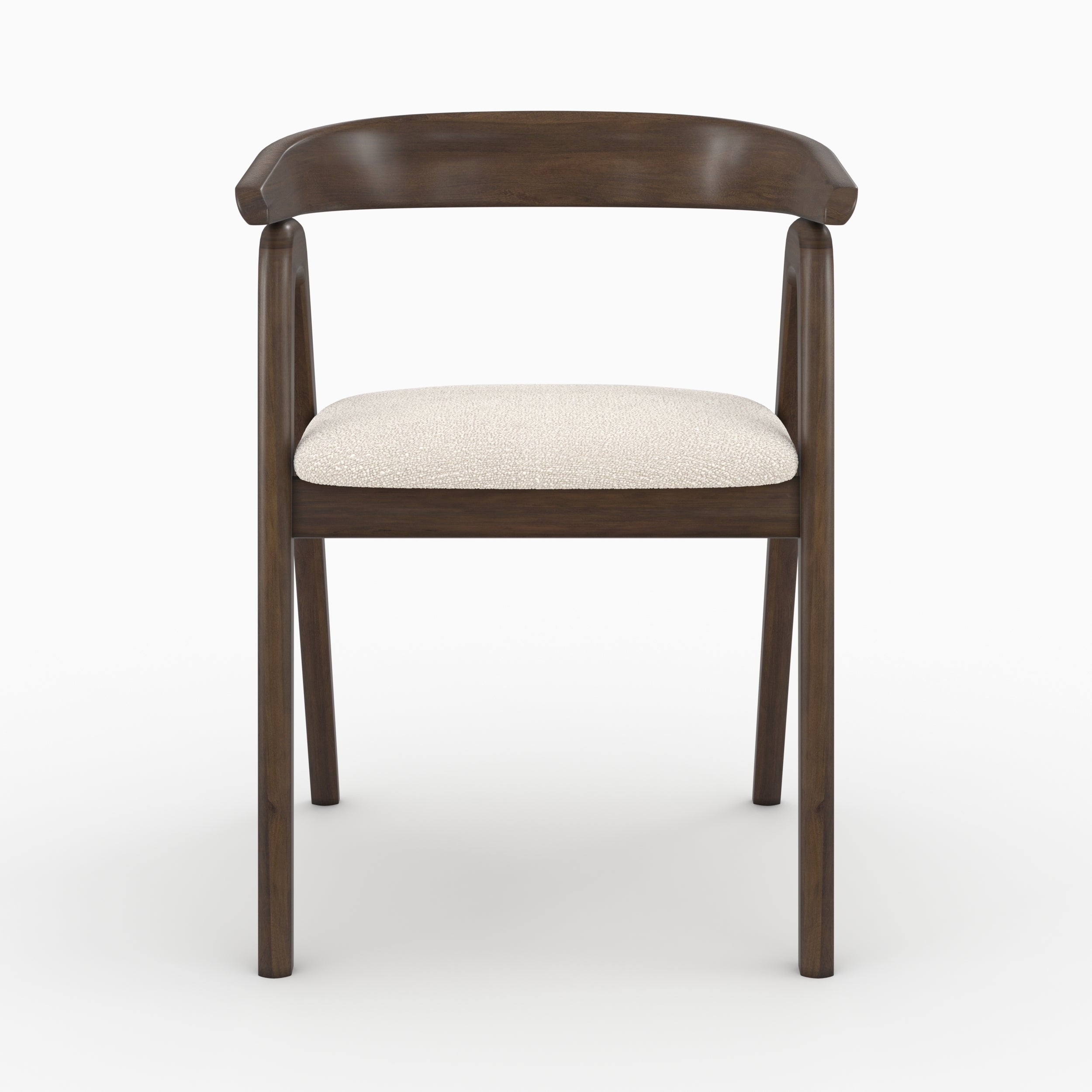 chaise en tissu boucle creme bois fonce d hevea hawa