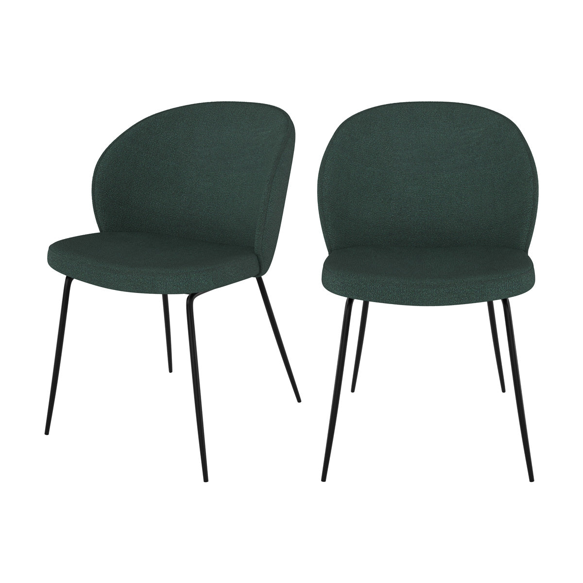 chaise en tissu bouclette verte groom