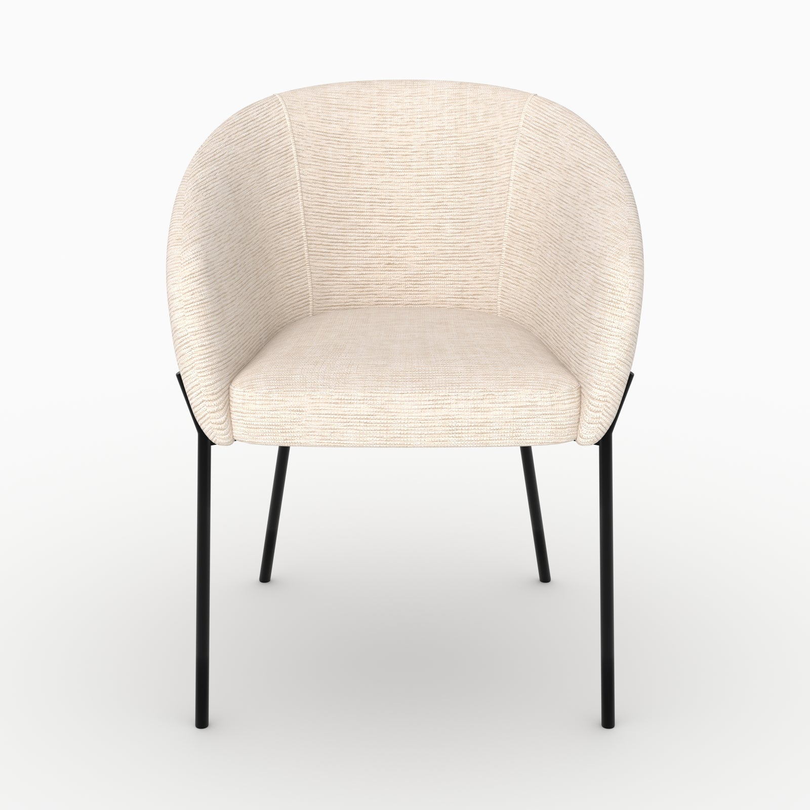 Chaise en tissu chiné blanc Andy