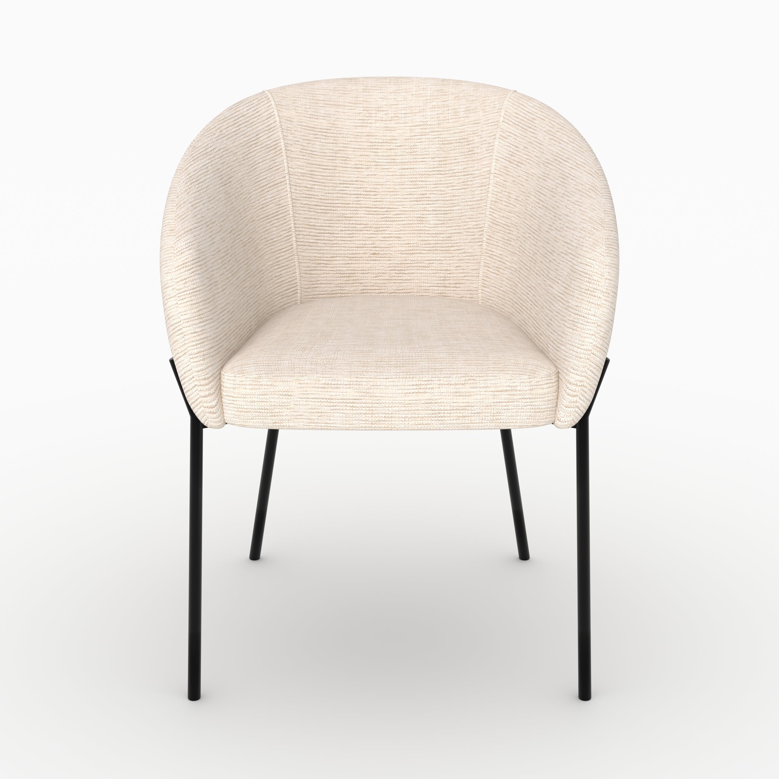 Chaise en tissu chiné blanc Andy