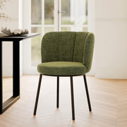 Silla Aby en tela verde jaspeada