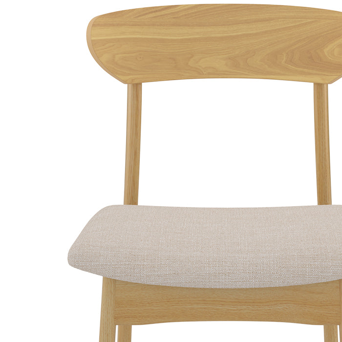 sedia in tessuto e legno chiaro set di 2 lana