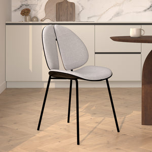 sedia in tessuto grigio con gambe nere rdv deco coccinelle