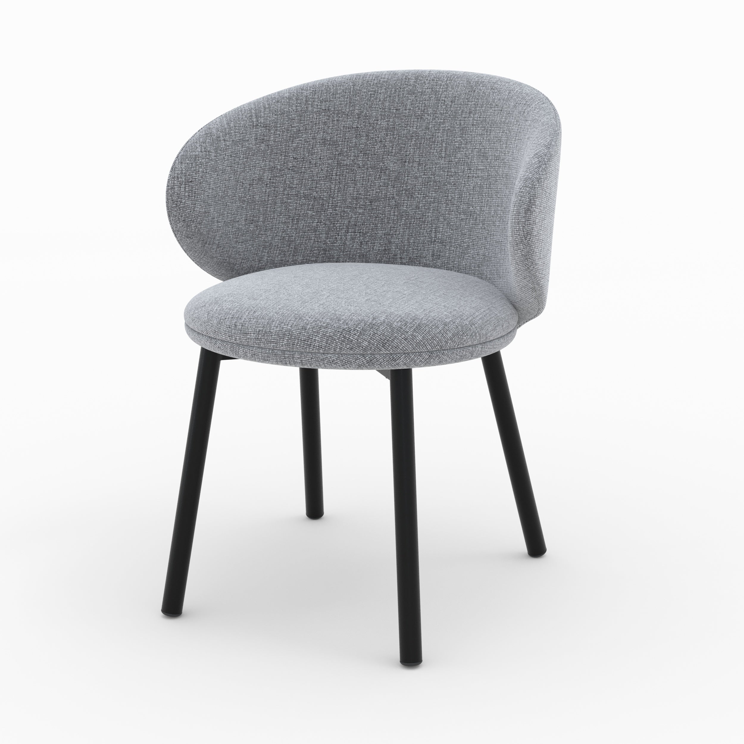 sedia in tessuto grigio scuro Cina set di 2 Cecilia
