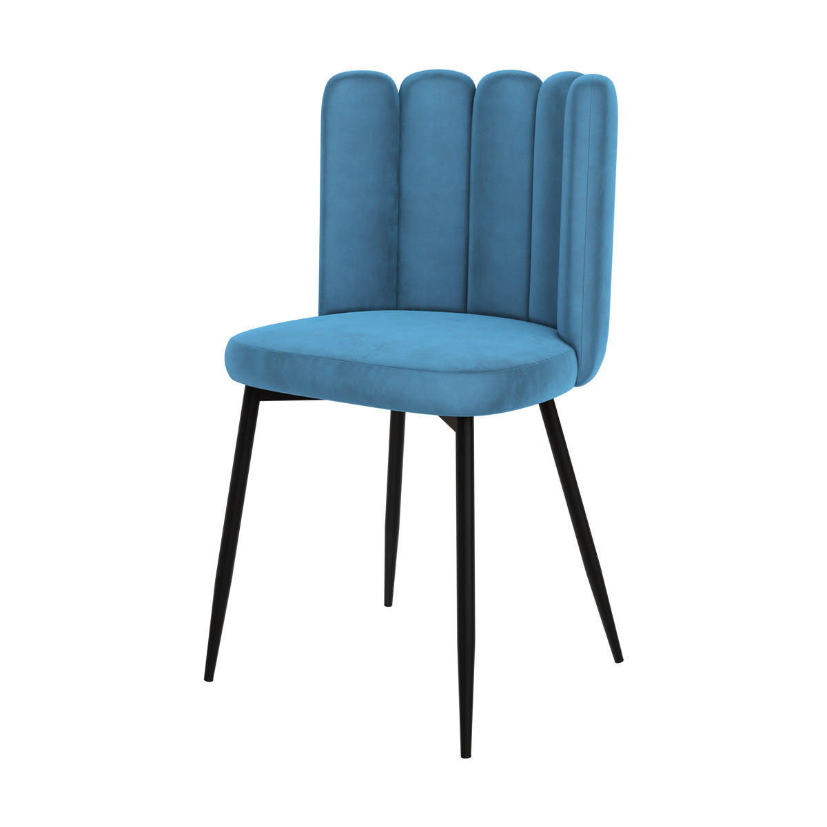 sedie in velluto blu set di 2 rosy