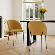 chaise en velours jaune etpieds noirs karl lot 2