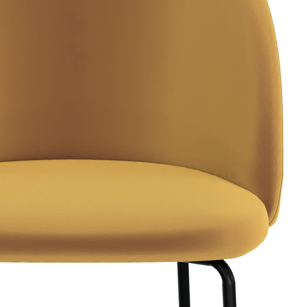 set di 2 sedie in velluto giallo karl