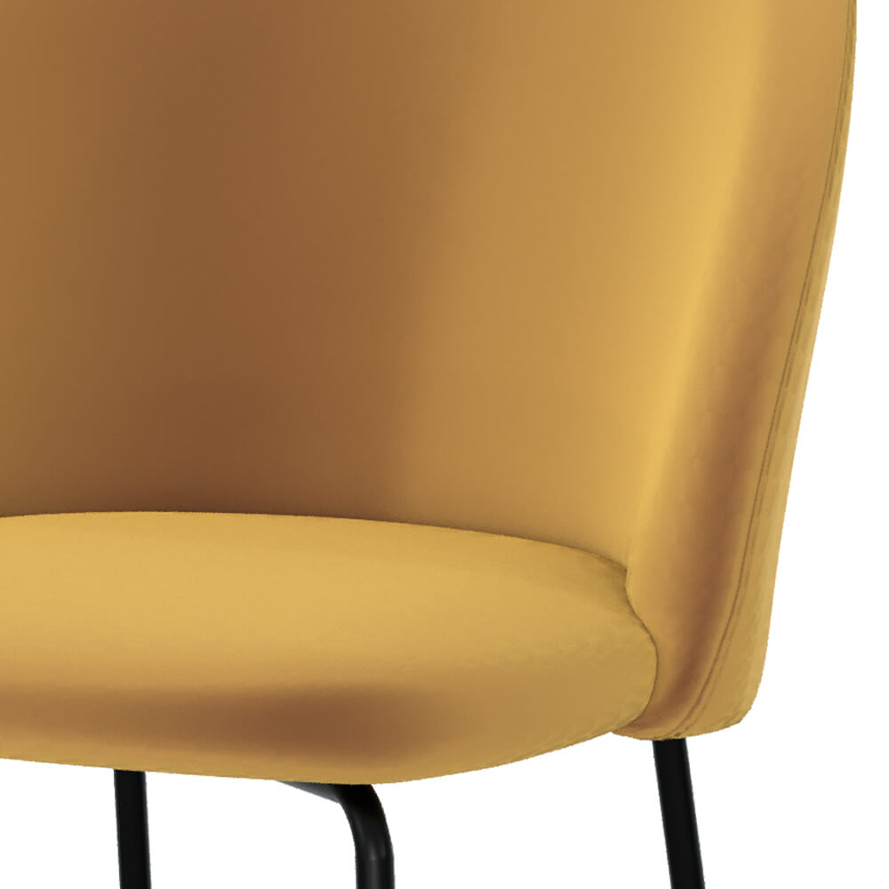 sedia in velluto gialla set di 2 karl
