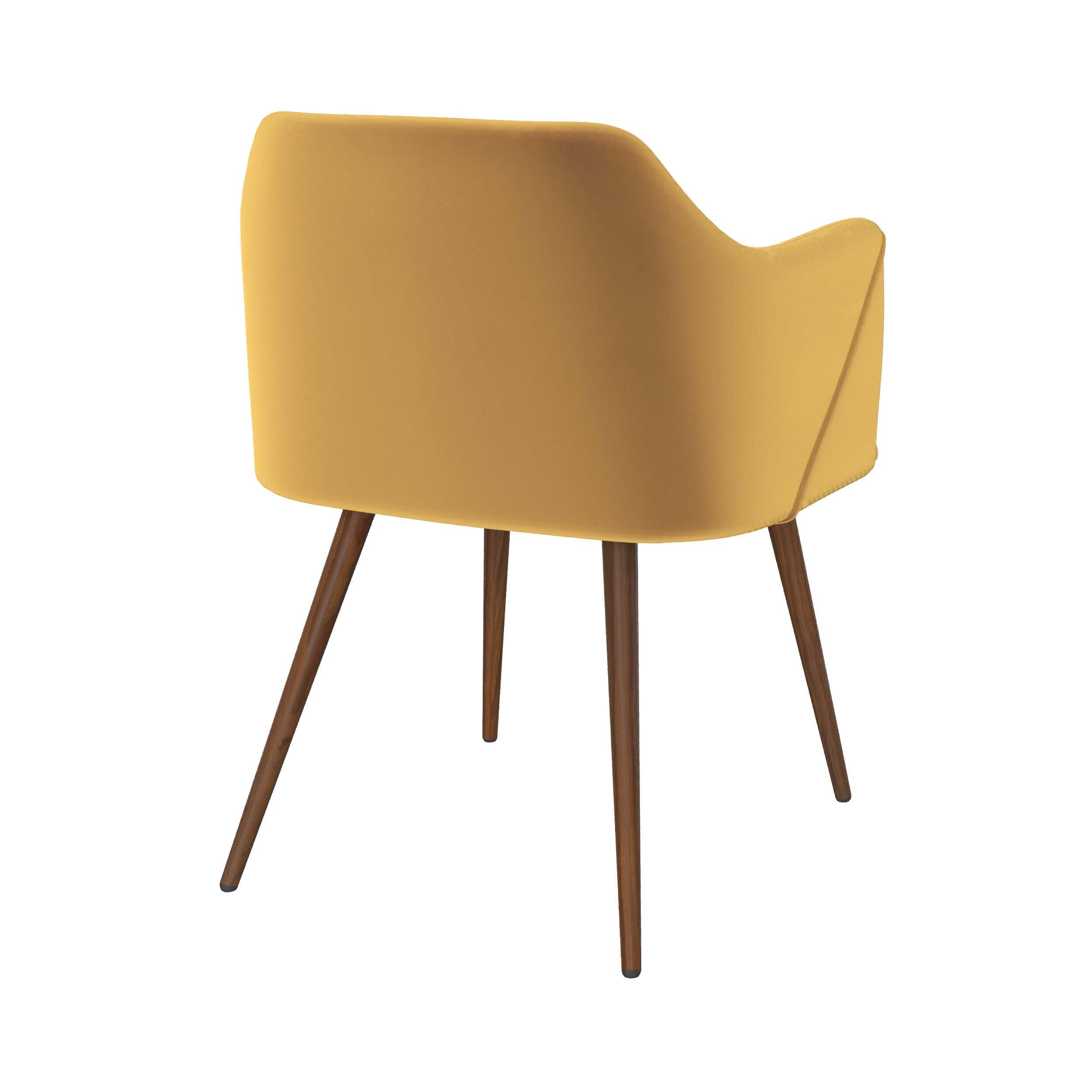 sedia in velluto giallo senape con braccioli set di 2 daisy