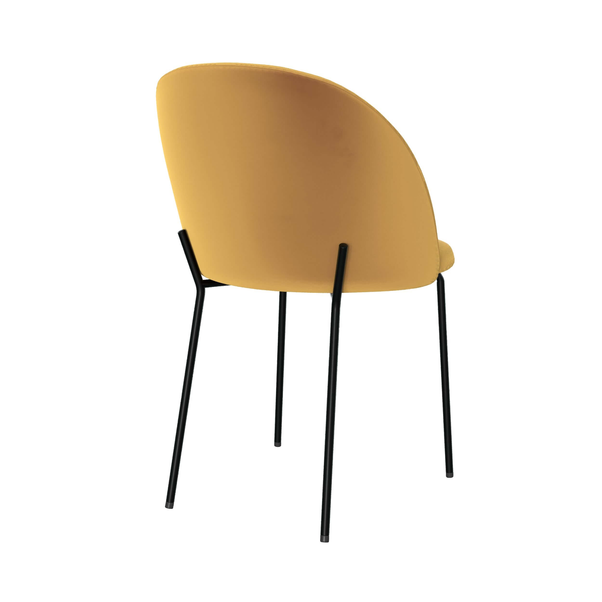 sedia in velluto giallo senape karl set di 2