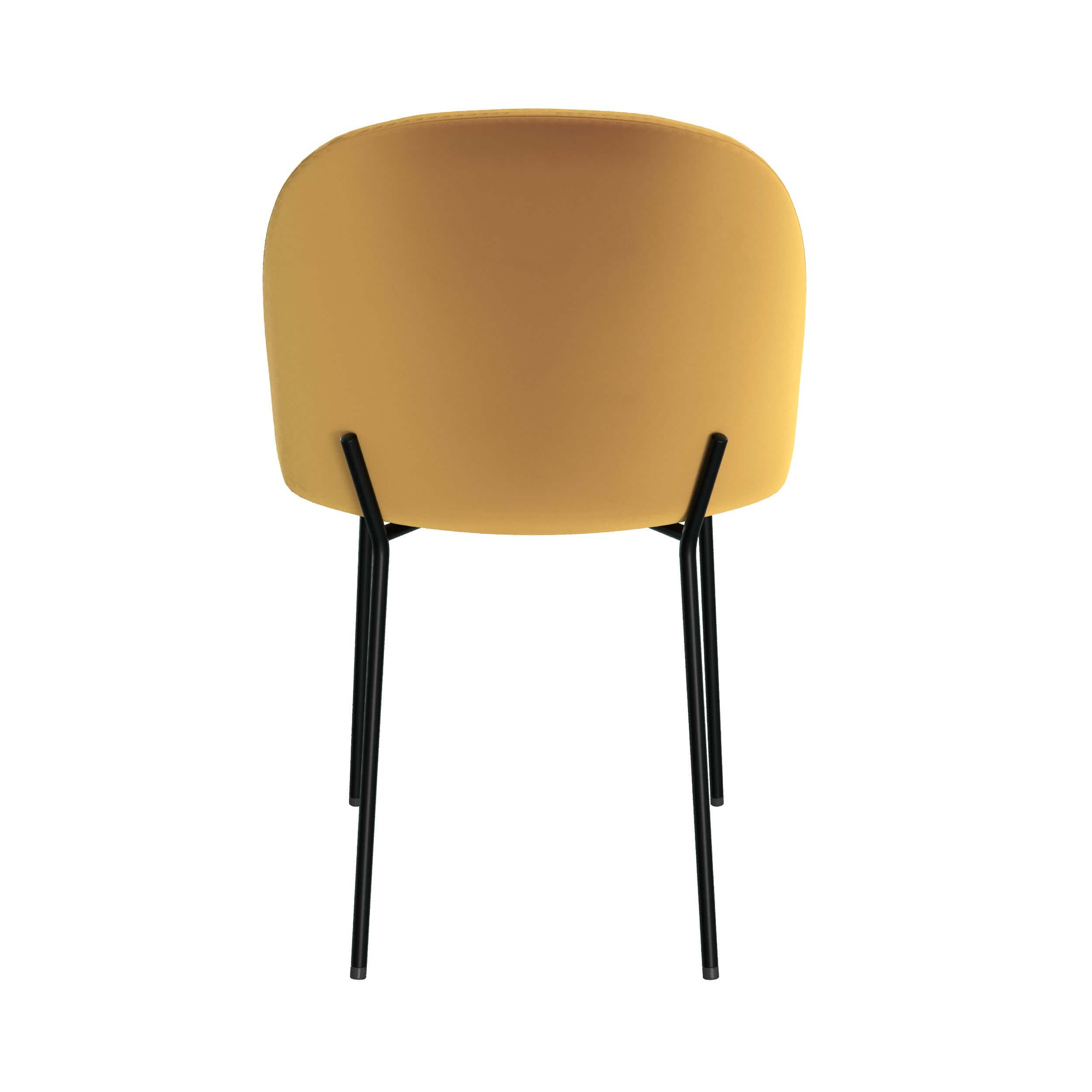 sedia in velluto giallo senape set di 2 karl