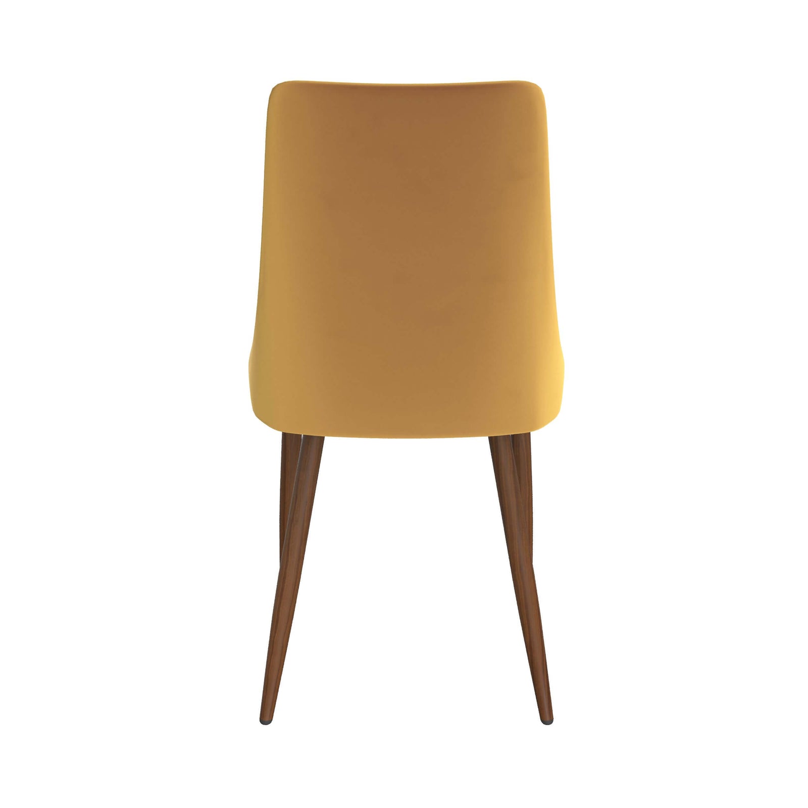sedia in velluto giallo senape con gambe in legno imitazione set di 2 vinni