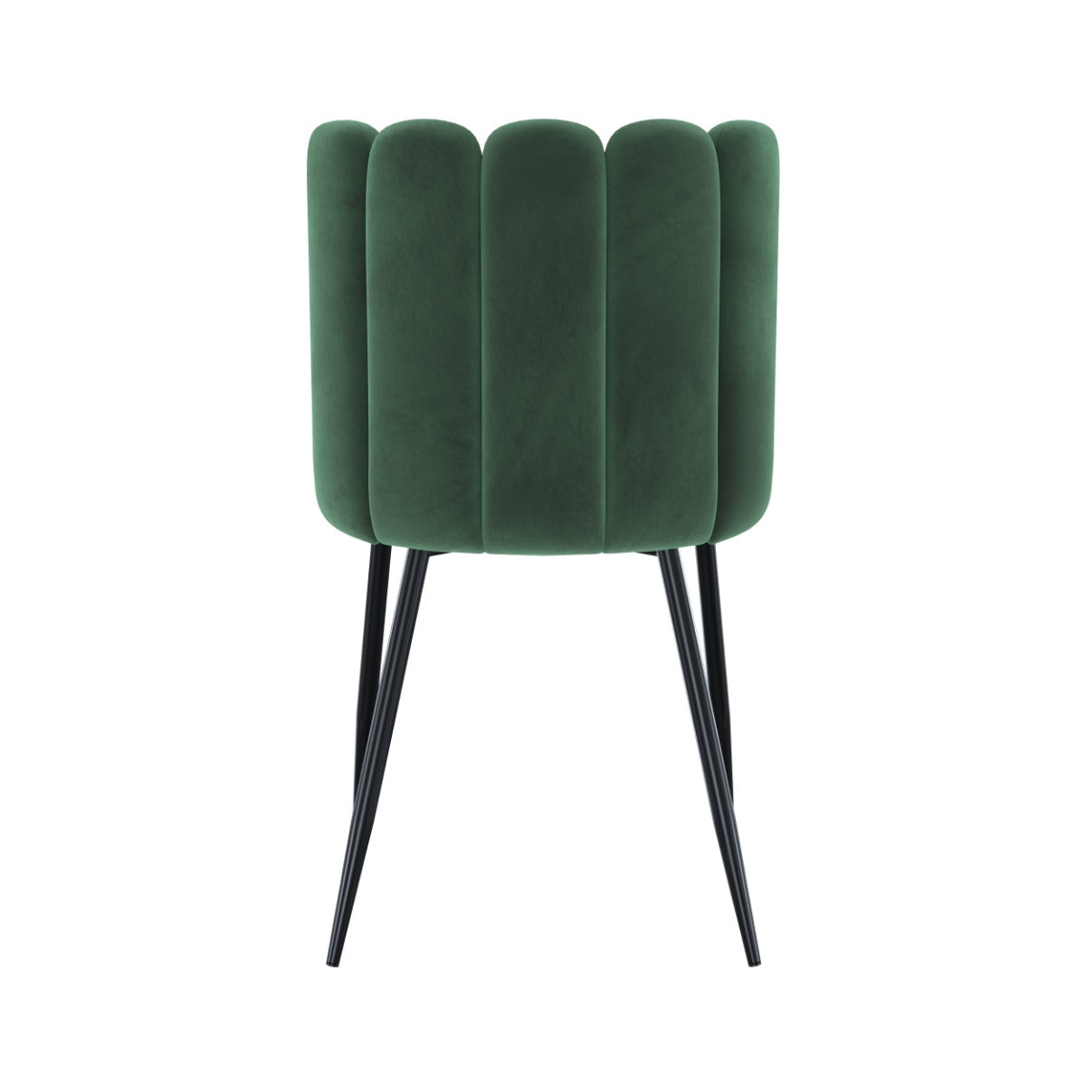 sedia in velluto verde con gambe in metallo set di 2 rosy