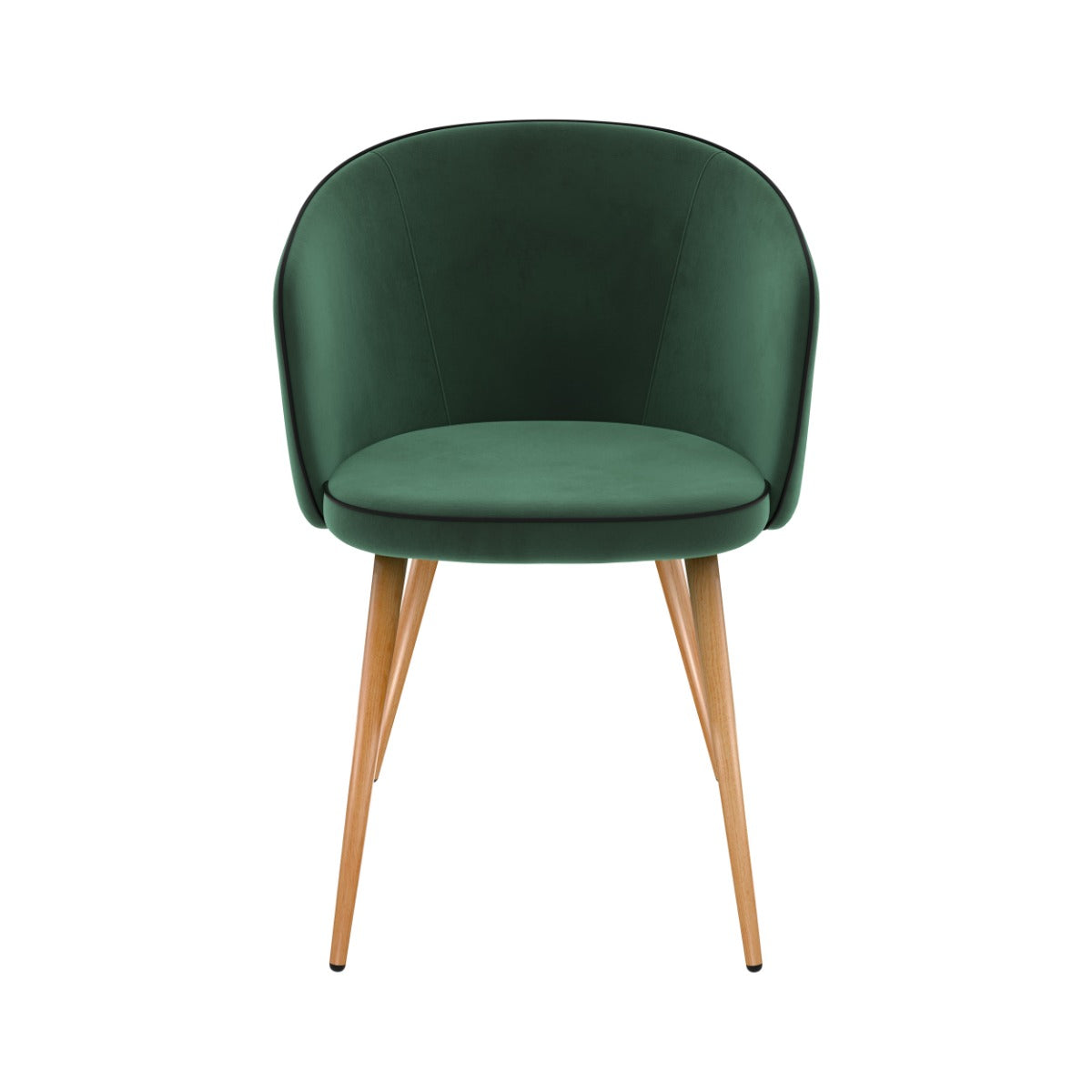 sedia in velluto verde con gambe in metallo set di 2 chiara