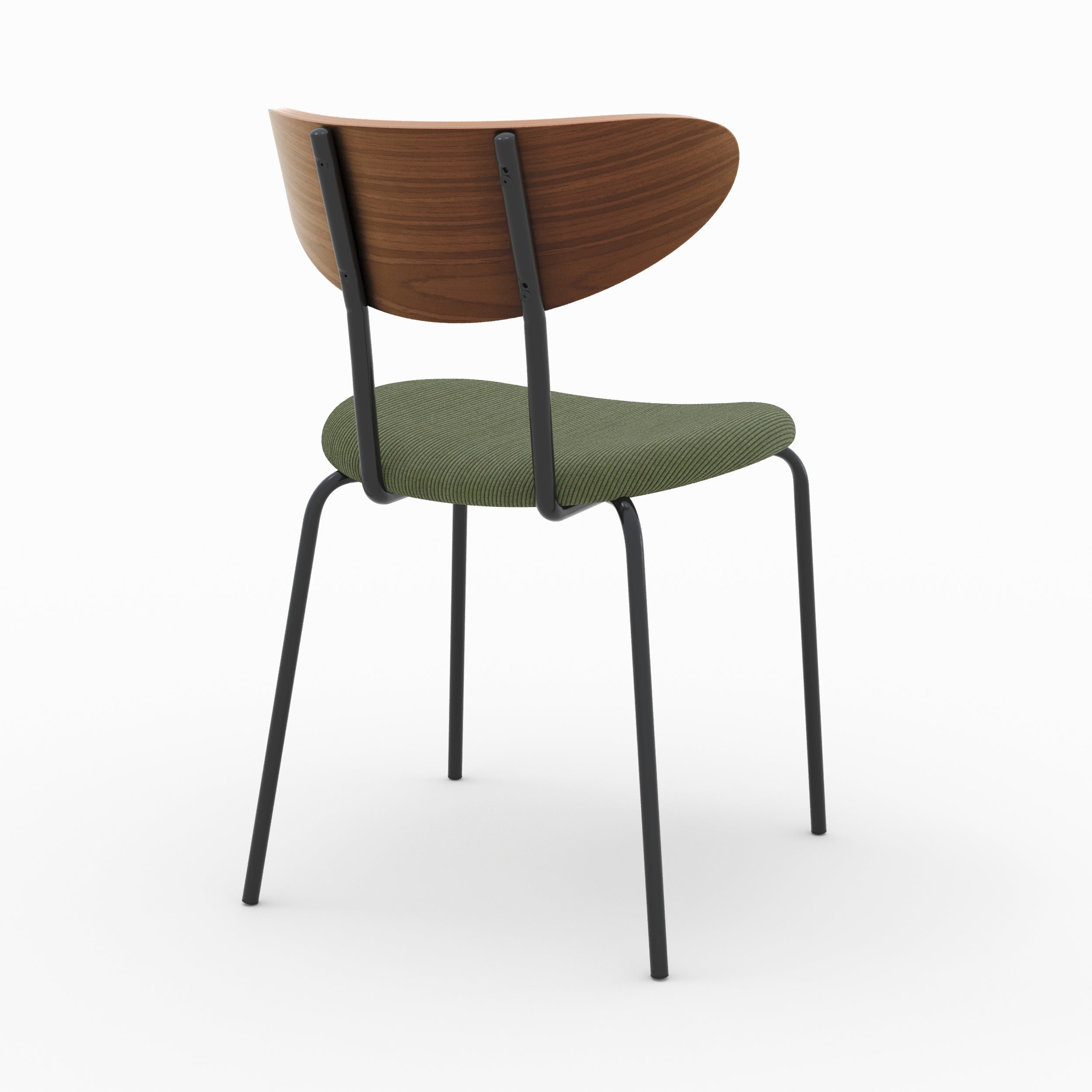 sedia in velluto verde kaki con schienale in legno set di 2 jade