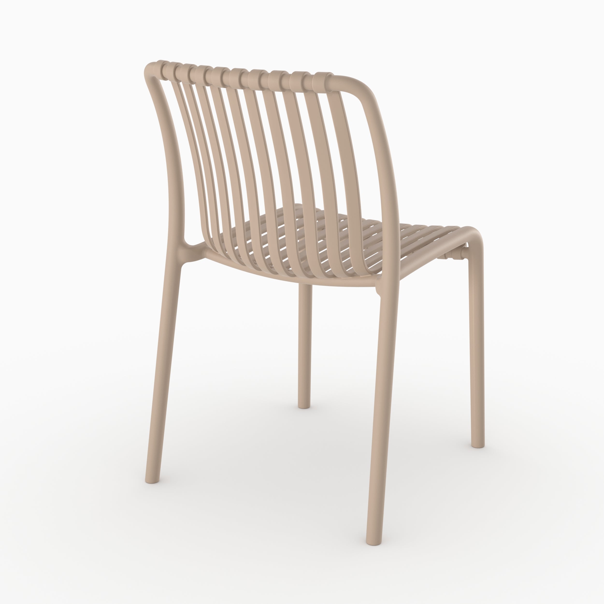 Chaise extérieur Duli beige plastique vue dos